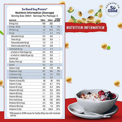 So Good Soy Milk Protein+ Original, 1 L Multipack 