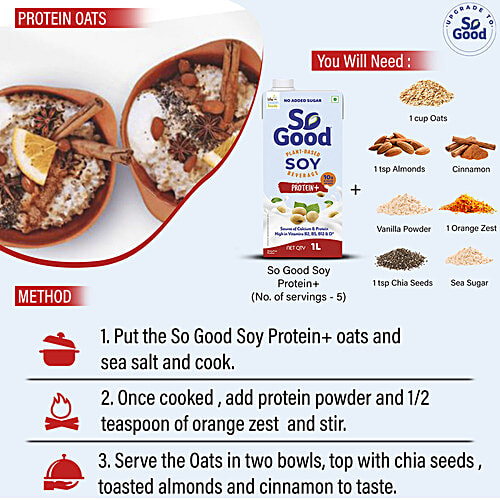 So Good Soy Milk Protein+ Original, 1 L Multipack 