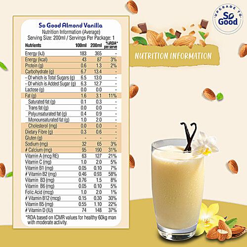 So Good Almond Milk - Vanilla, 200 ml Multipack 