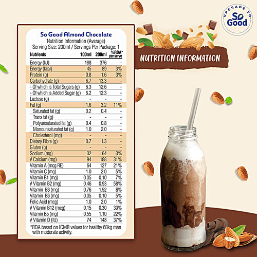 So Good Almond Milk - Chocolate, 200 ml Multipack 