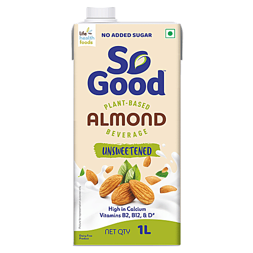 So Good Almond Milk - Natural, Unsweetened, 1 L Multipack 