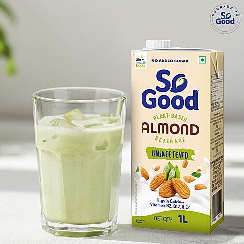 So Good Almond Milk - Natural, Unsweetened, 1 L Multipack 