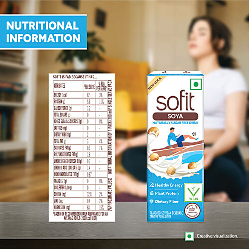 Sofit  Soya Naturally Sugar Free Drink, 4 x 180 ml (Multipack) 