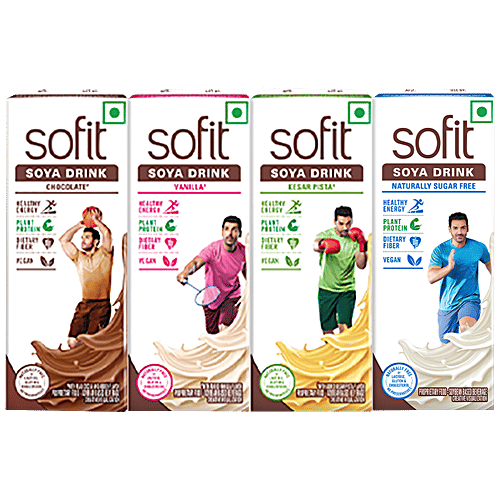 Sofit  Soya Naturally Sugar Free Drink, 4 x 180 ml (Multipack) 
