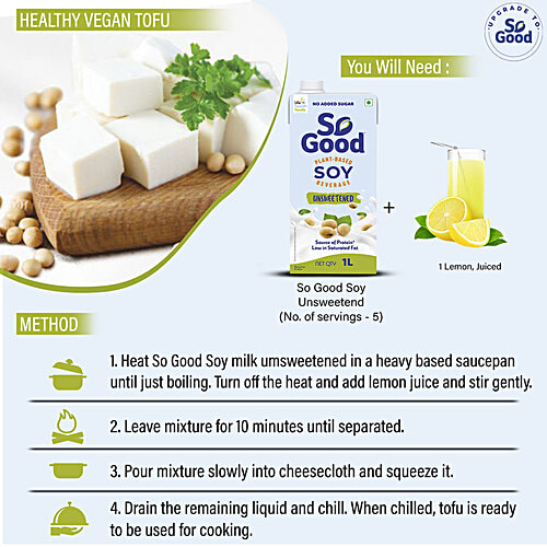 So Good Soy Milk - Unsweetened, 2x1 L Multipack 