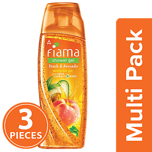 Fiama Shower Gel - Peach & Avocado, Mild Dew, 3x250 ml (Multipack) 