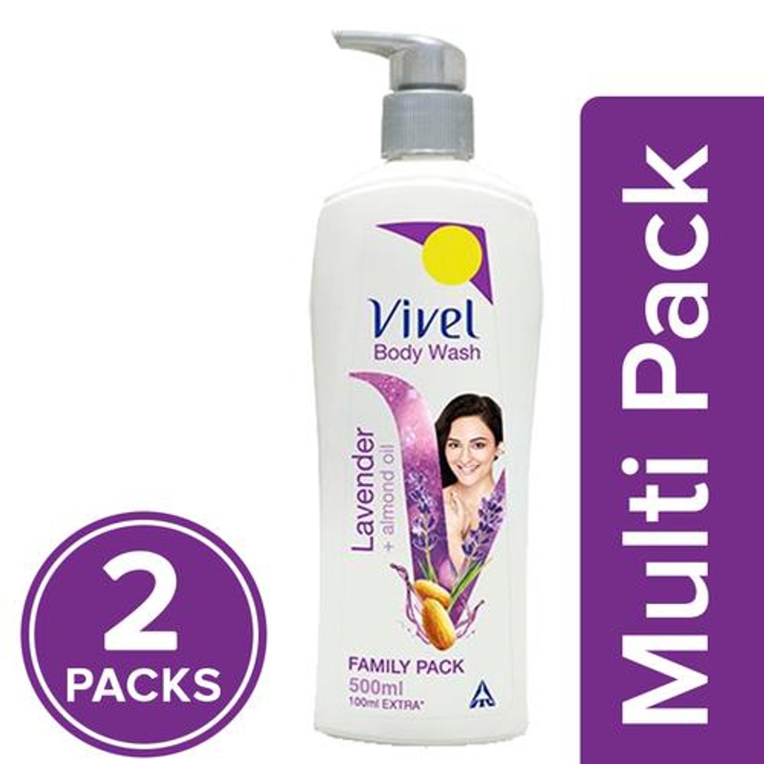 Vivel Body Wash - Lavender & Almond Oil, 2x500 ml (Multipack)