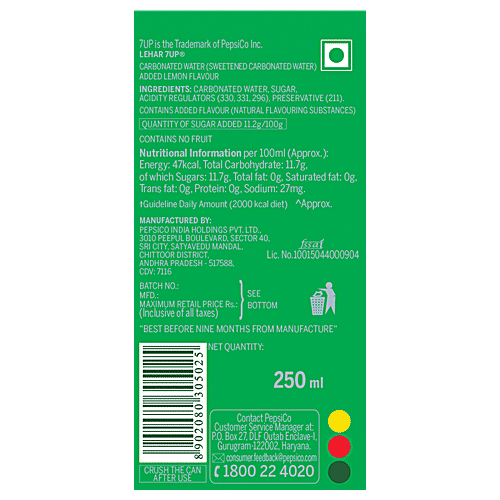 7 Up Soft Drink - Lemon, 4x250 ml Multipack 