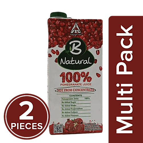 B Natural 100% Pomegranate Juice, 2x1 L Multipack 