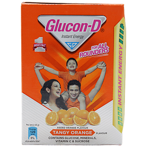 Glucon-D Glucose Based Beverage Mix - Orange, 4x200 g Multipack 