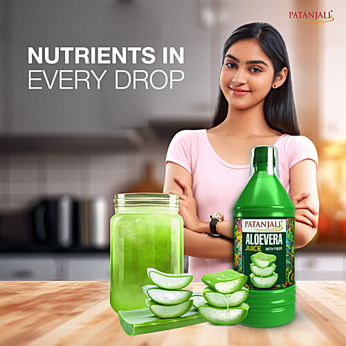 Patanjali Aloe Vera Juice - Fiber, 2x1 L Multipack 