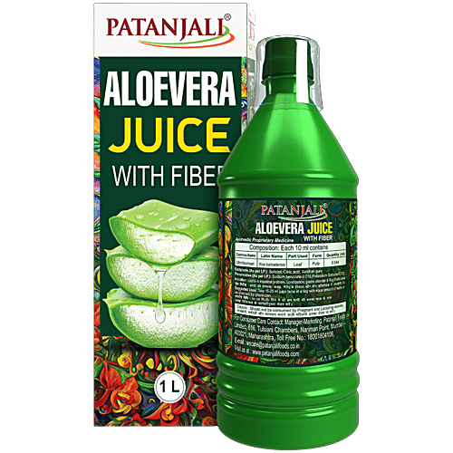 Patanjali Aloe Vera Juice - Fiber, 2x1 L Multipack 