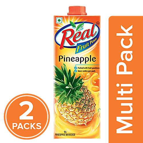 Real Fruit Power Juice - Pineapple, 2x1 L Multipack 
