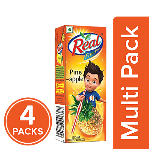 Real Fruit Power Juice - Pineapple, 4x180 ml Multipack 