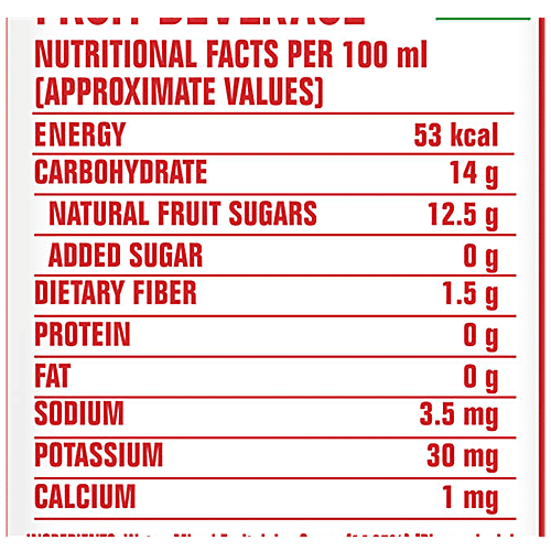 Real Activ Fiber Plus Juice - Multi Fruit Beverage, No Added Sugars & Preservative, 2x1 L Multipack 