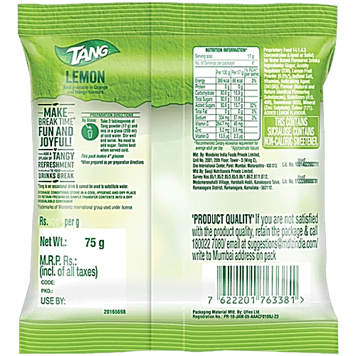 Tang Lemon Instant Drink Mix, 4x75 g Multipack 
