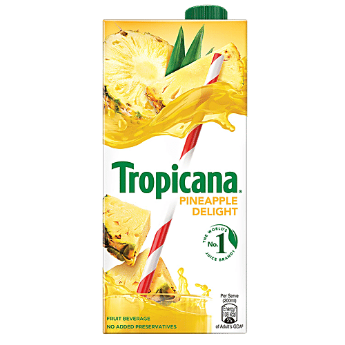 Tropicana Delight Fruit Juice - Pineapple, 2x1 L Multipack 