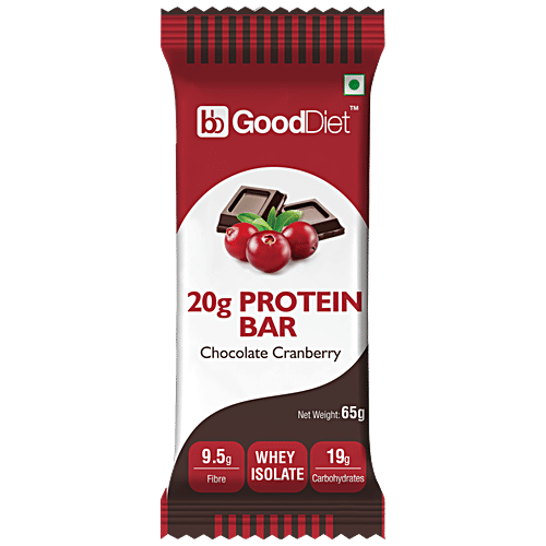 GoodDiet Variety Protein Bar-Double Chocolate, Kesar Almond, Cranberry,Hazelnut & Coconut, Combo 5 Items 