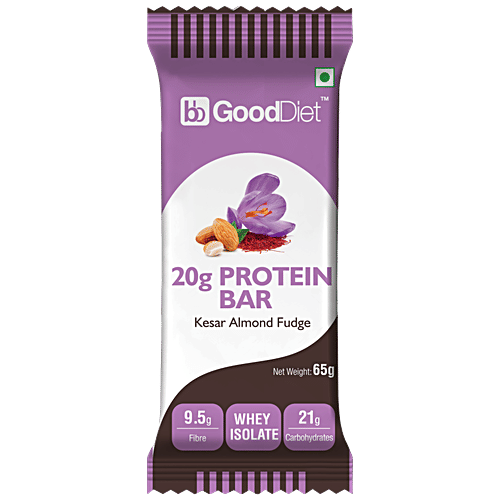 GoodDiet Variety Protein Bar-Double Chocolate, Kesar Almond, Cranberry,Hazelnut & Coconut, Combo 5 Items 