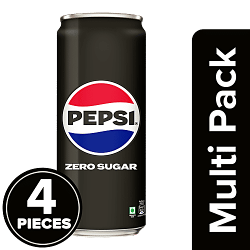 Pepsi Black Soft Drink - Max Taste, Zero Sugar, 4x250 ml Multipack 