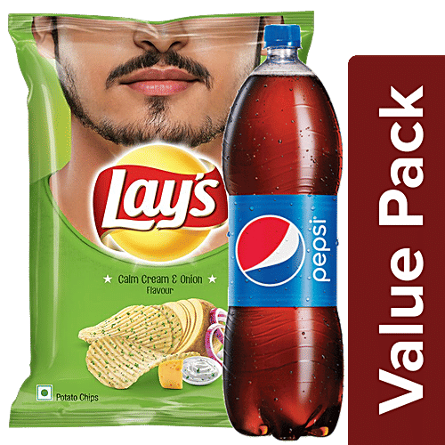 Buy bb Combo Pepsi Soft Drink 1.5 L + Lays Potato Chips Calm Cream