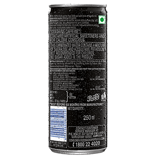 Pepsi Pepsi Soft Drink - Black, Slim 250 ml Can, 5x250 ml Multipack 