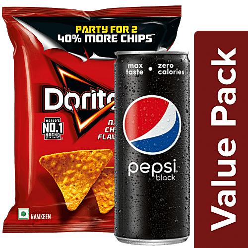 Buy bb Combo Pepsi Soft Drink Black Slim 250ml x 2 + DORITOS Nacho