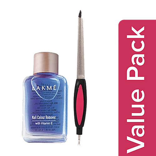 bb Combo Baol 2In1 Nail Filer/Cuticle Trimmer BB1231BK&PK 1pc+Lakme Nail Colour Remov27ml, Combo 2 Items 