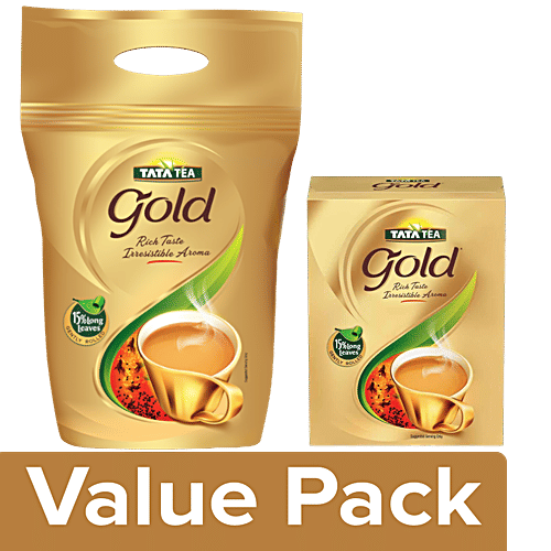 Tata Tea Gold Leaf Tea 1 kg + Leaf Tea 250 g, Combo 2 Items 
