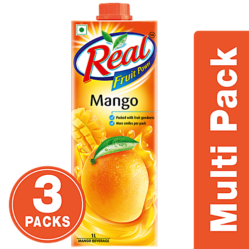 Real Fruit Power Juice - Mango/Aam, 3x1 L Multipack 