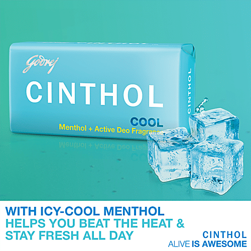 Cinthol Cool Bath Soap - 99.9% Germ Protection, 8x100 g Multipack 