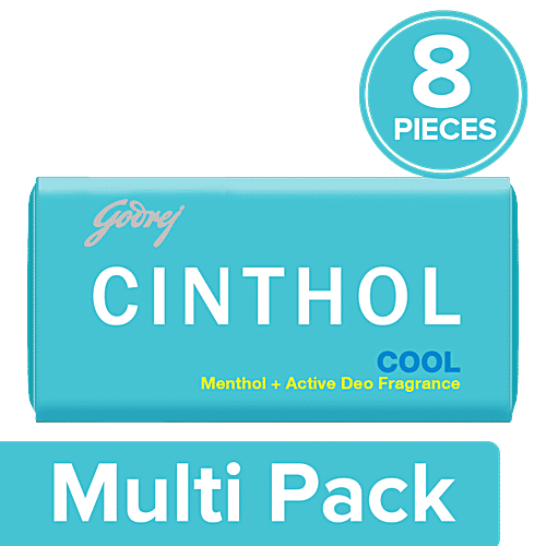 Cinthol Cool Bath Soap - 99.9% Germ Protection, 8x100 g Multipack 