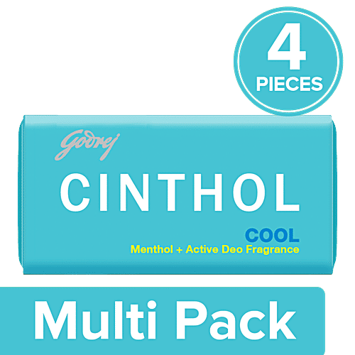 Cinthol Cool Bath Soap - 99.9% Germ Protection, 4x100 g Multipack 