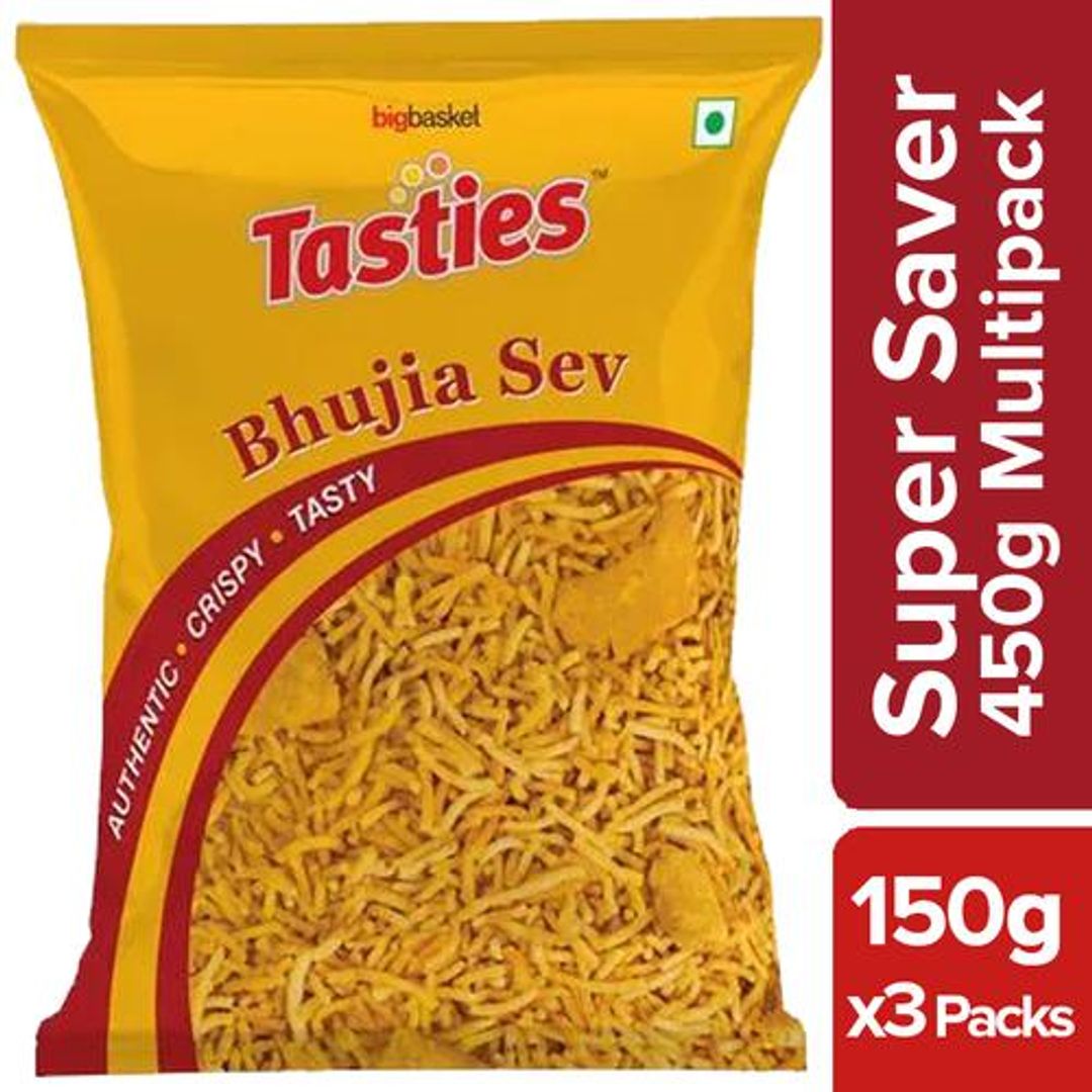 Tasties Namkeen - Handmade Bhujia Sev, 3x150 g Multipack