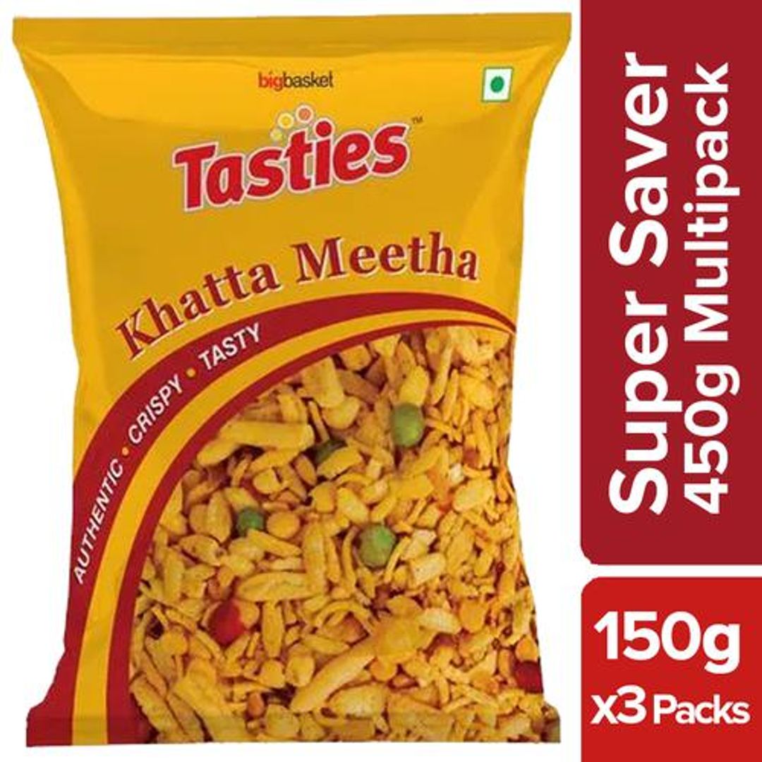 Tasties Namkeen - Khatta Meetha, 3x150 g Multipack