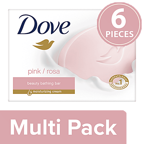 Dove Pink/Rosa Beauty Bathing Bar, 6x100 g Multipack 