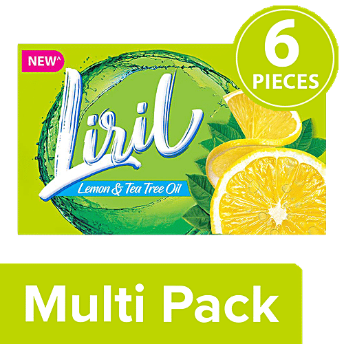Liril Soap Bar - Lemon & Tea Tree Oil, 6x75 g Multipack 