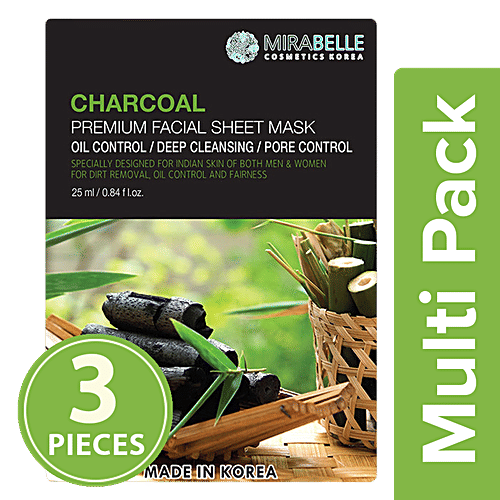 Buy Mirabelle Korea Charcoal, Premium Facial Sheet Mask Online at