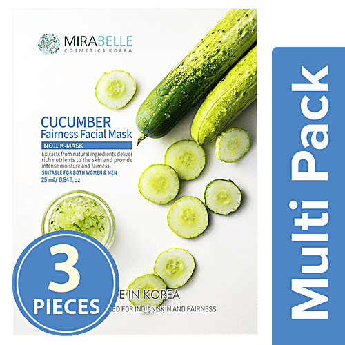 Buy Mirabelle Korea Cucumber, Fairness Facial Mask Online at Best