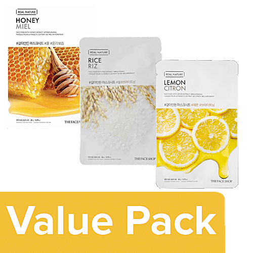 The Face Shop Brightening Masksheet (Pack of 3), Combo 3 Items 
