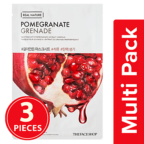 The Face Shop Real Nature Pomegranate Face Mask, 3x20 g Multipack