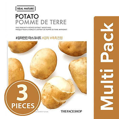 The Face Shop Real Nature Potato Face Mask, 3x20 g Multipack 