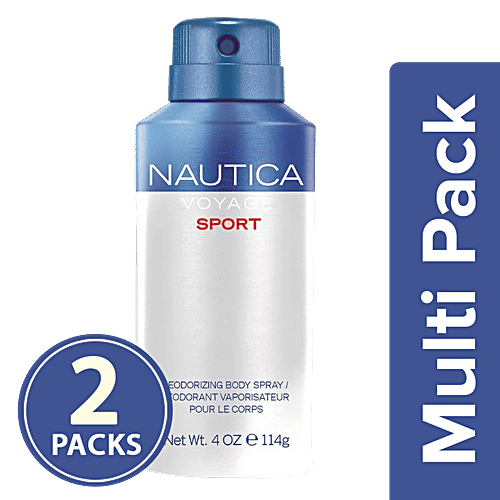 Nautica Voyage Man Sport Deodorant Spray, 2x150 ml Multipack