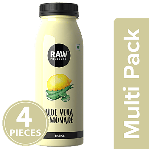 Raw Pressery Cold Extracted Juice - Aloe Vera Lemonade, 4x200 ml Multipack 