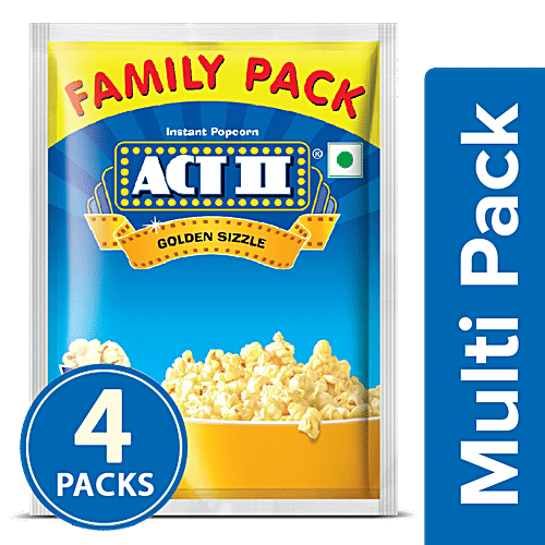 ACT II Instant Popcorn - Golden Sizzle, 4x120 g Multipack 