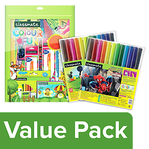 Buy Classmate Combo Kit Stationery, Colour, Art 6 pcs + Sketch Pens