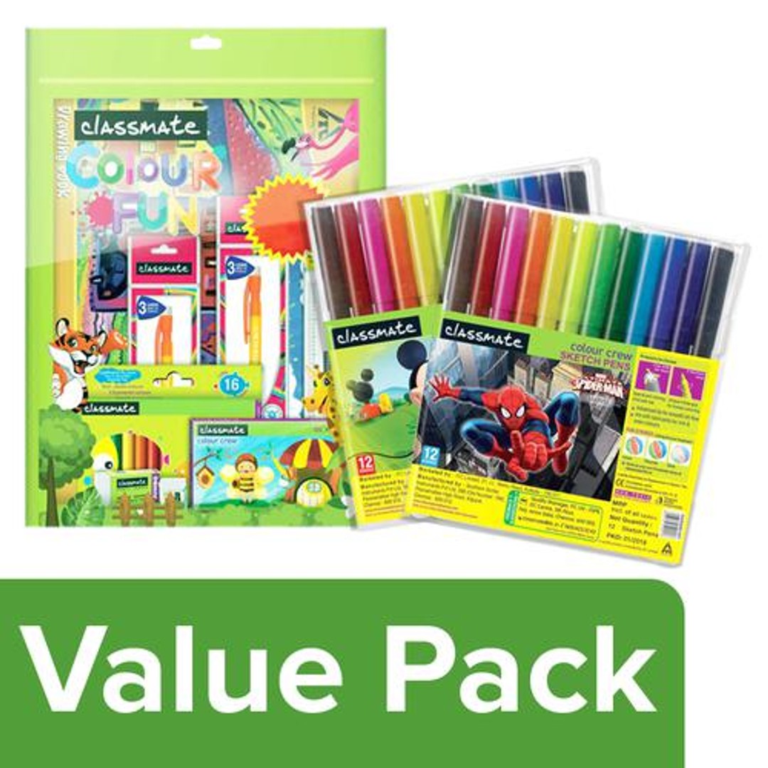 Buy Classmate Combo Kit Stationery, Colour, Art 6 pcs + Sketch Pens