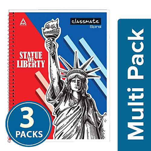 Classmate Notebook - King Size, Ruled, College, Spiral, 3x200 Pages Multipack 
