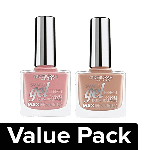 Deborah Gel Effect Nail Polish (Nude + Baby Pink), Combo (2 Items) 