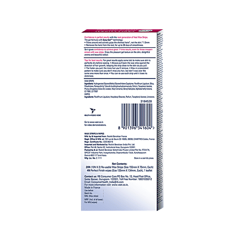 Buy Veet Professional Waxing Strips Kit for Sensitive Skin, 20 Strips